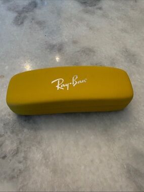 Ray-Ban Yellow Hard Sunglasses Case with Silver Logo